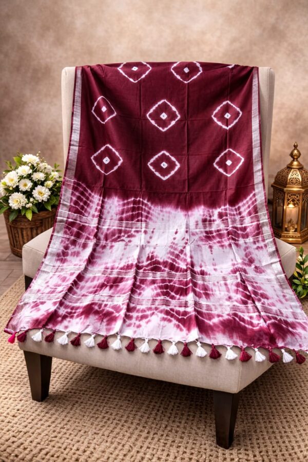 Cotton shibori saree