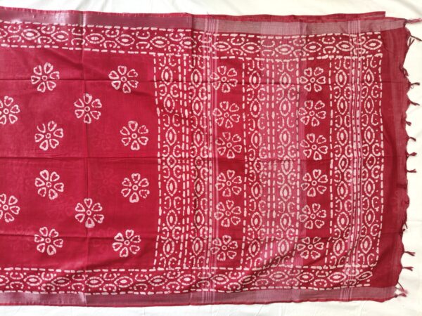 Batik Print Saree Pure Cotton With Blouse Pcs