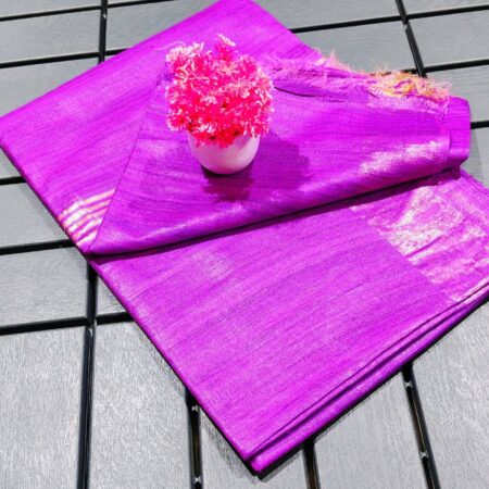 Pure Silk Tussar Ghicha Saree with Woven Zari Border