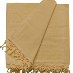 Luxury Plain Bhagalpuri Cotton Chadar 72x102 Inch Yellow– Perfect for Summer