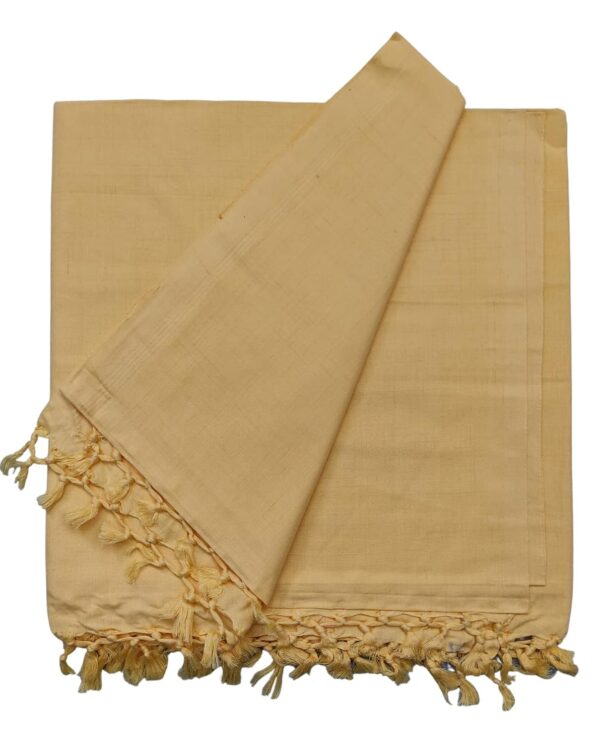 Luxury Plain Bhagalpuri Cotton Chadar 72x102 Inch Yellow– Perfect for Summer