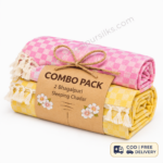 Premium Bhagalpuri Cotton Chadar Checkered Pack of 2 Yellow & Pink