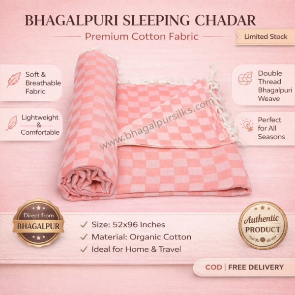 Best Bhagalpuri Chadar for Summer Organic Cotton ( 52*96 in )