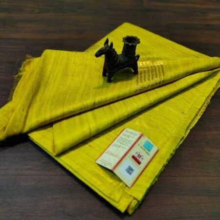 Pure Silk Tussar Ghicha Saree with Woven Zari Border