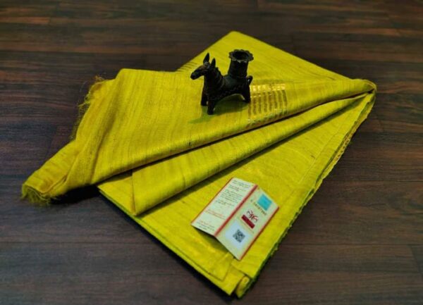 Pure Silk Tussar Ghicha Saree with Woven Zari Border