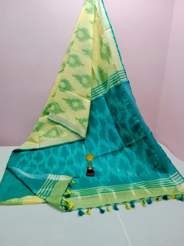 Bhagalpuri Handloom Pure Cotton Ikkat Saree for Women