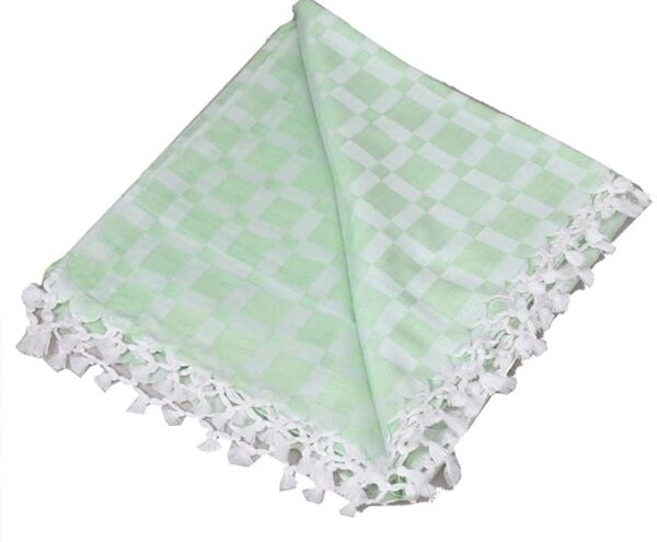 Bhagalpuri Chadar Large Check 52X96 inch Parrot Green