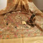 Pure Handloom Desi Tussar Silk Madhubani Hand Painted Saree