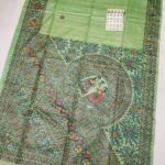 Pure Handloom Desi Tussar Silk Madhubani Hand Painted Saree