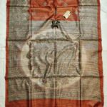 Handloom Tussar Ghicha Silk Saree with Artisan Screen-Printed Pallu & Border–Elegant Lightweight Ethnic Sari