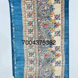 Handloom Tussar Ghicha Silk Saree Screen-Printed
