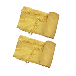 Bhagalpuri Dull Chadar Plane 52x96 in Pack of 2 Yellow