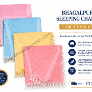 Bhagalpuri Dull Chadar Premium Quality Plane 57x102 in Family pack of 4