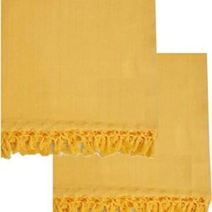 Bhagalpuri Dull Chadar Premium Quality Plane 57x102 in Pack of 2 Yellow